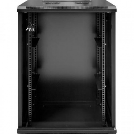 18U 19" wandkast patchkast 600x450x1000 glazen deur maat BxDxH in mm