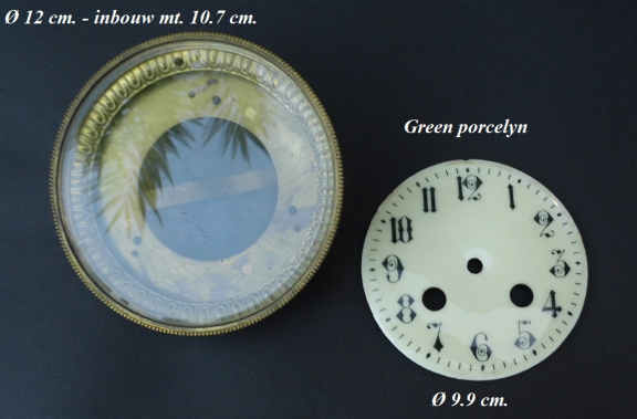 Deur/wijzerplaat =Franse pendule =gesl glas=35478