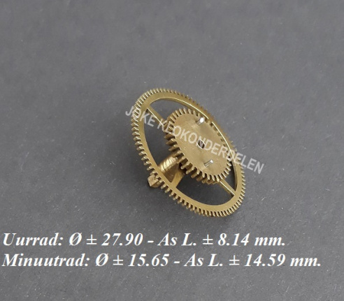 Uurrad / minuutrad Franse pendule =38431