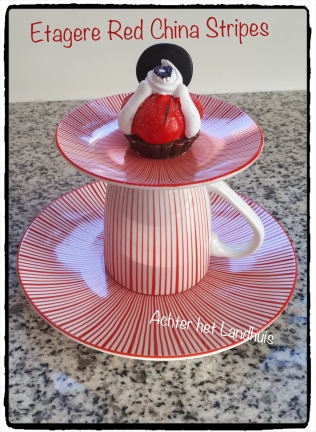Etagere 2-laags van serviesdelen gemerkt New Bone China By Cornelia - Afbeelding 2