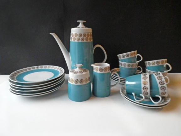 Porseleinen servies blauw GDR