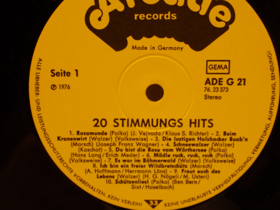 LP - 20 Stimmungs Hits. - Afbeelding 4
