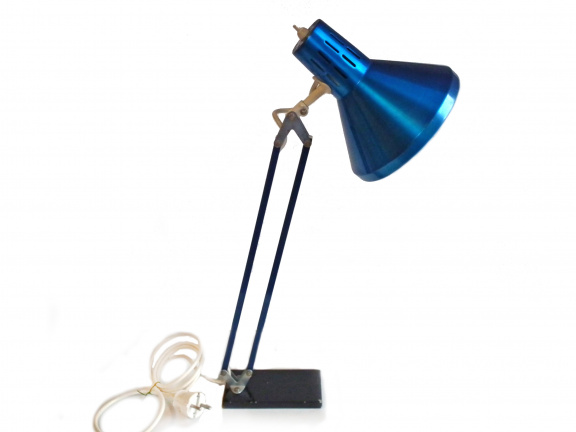 blauwe architectenlamp / tafellamp
