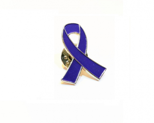 blue ribbon speldje emaille pin broche button donkerblauw lintje ME/CVS AWARENESS ribbon - nr. 1