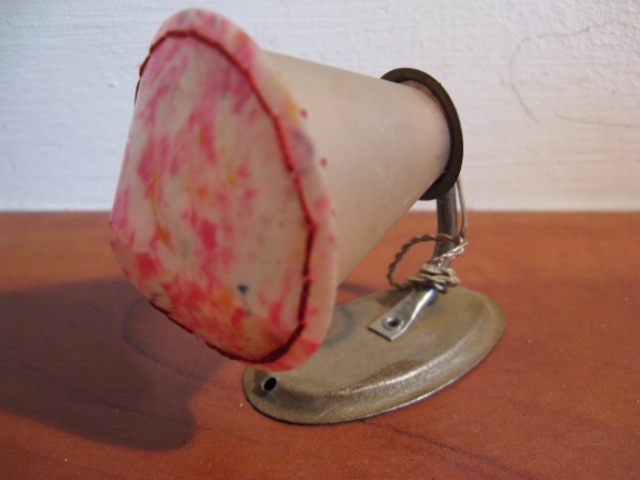 Voor in het poppenhuis...miniatuur mica hanglamp...ca. 1940/50. - Afbeelding 3