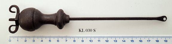 Haanslinger (klootje) KL 030 vierkant gesmeed met vierkantedraad