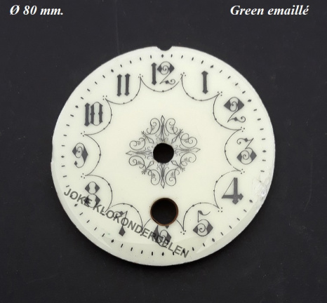 Wijzerpl = Franse pendule = Green emaillé = 38885