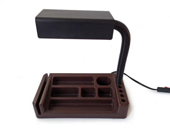 retro pennenbakje met lamp