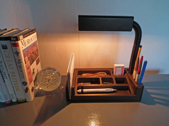 retro pennenbakje met lamp - Afbeelding 3