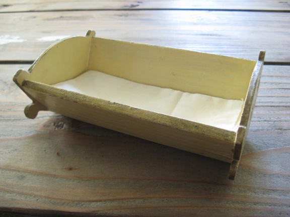 Voor in het poppenhuis...een antieke franse wieg...Jaren 30/40! - Afbeelding 3