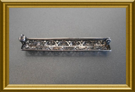 Antieke zilveren (800) broche - Afbeelding 5