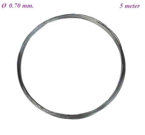 === 5 mtr. Verenstaal Ø 0.70 mm.= nieuw === 35309