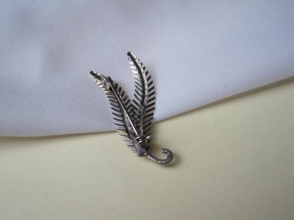 Zilveren broche antiek takje model 4.2x1.8 cm - Afbeelding 6