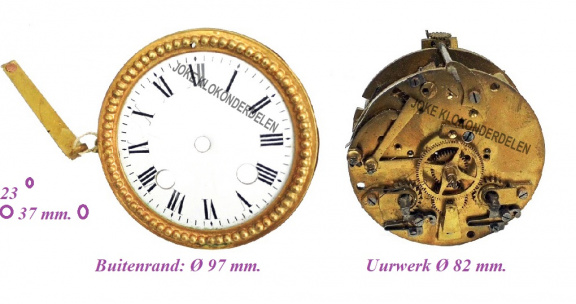 === Frans pendule uurwerk = Vincenti = oud === 39159