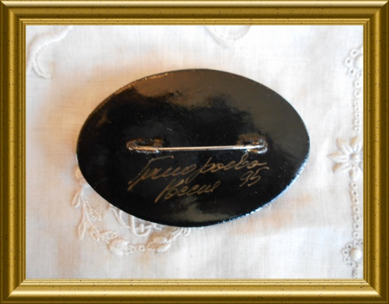 Mooie handbeschilderde Russische broche - Afbeelding 2