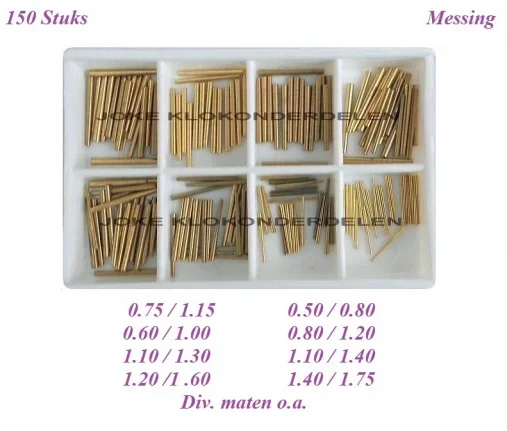 = 150 Konische voorsteek stiften = messing = 41839 - nr. 1