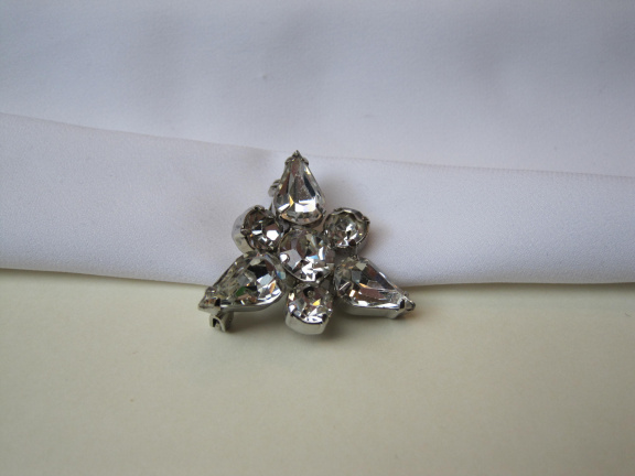 Broche La Rel zilverkleurig met heldere rijnstenen 2.8 cm - Afbeelding 3