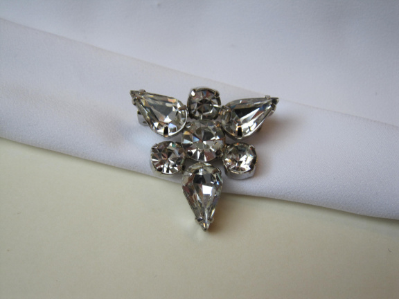 Broche La Rel zilverkleurig met heldere rijnstenen 2.8 cm - Afbeelding 5