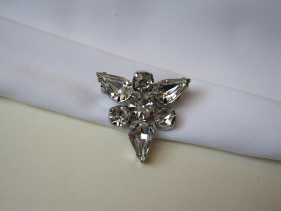 Broche La Rel zilverkleurig met heldere rijnstenen 2.8 cm - Afbeelding 7