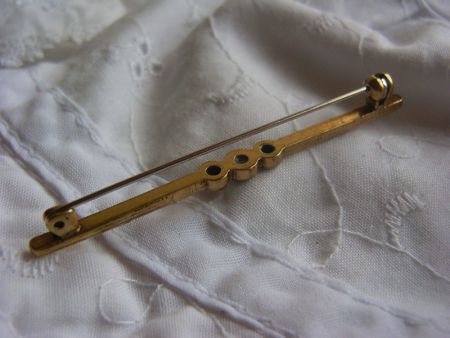 Oude broche : rode steentjes - Afbeelding 3