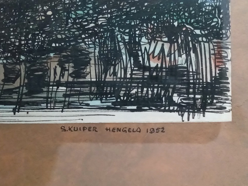Pentekening watermolen Oene