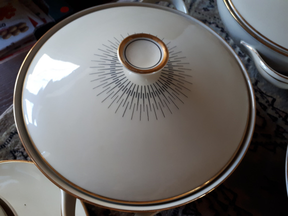 Servies 39-delig ontbijt, koffie, thee & diner Plankenhammer Floss Bavaria creme/goudbies - Afbeelding 4