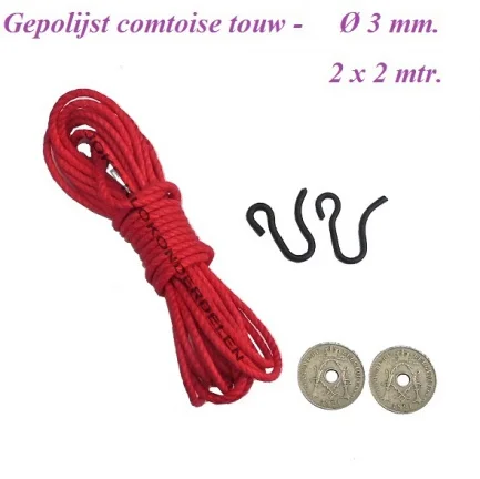 Gepolijst comtoise touw + haken en muntringen 29964