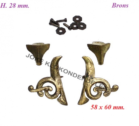 === Klokstel pootjes = brons = oud === 38859