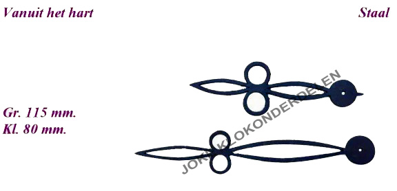= Comtoise / Luikse klok wijzers = Staal = 30921
