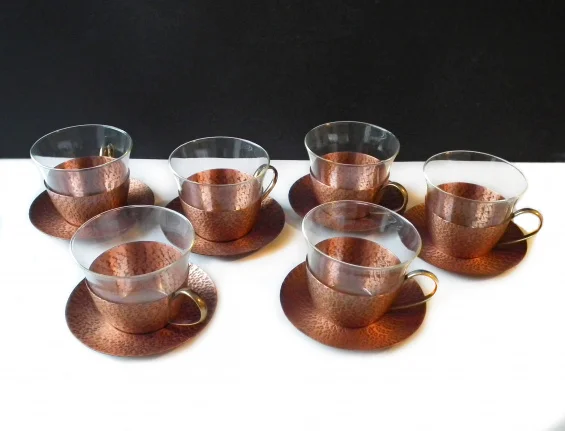 theeservies glas en koper