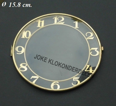 Pendule deur / wijzerplaat = bol glas 39224