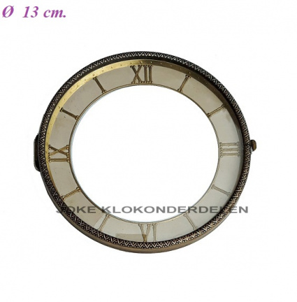 Pendule deur / wijzerplaat = bol glas 38425