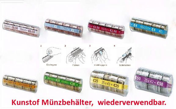 NIEUW ..... Plastic munthulzen, geschikt om munten in op te bergen. - Afbeelding 8