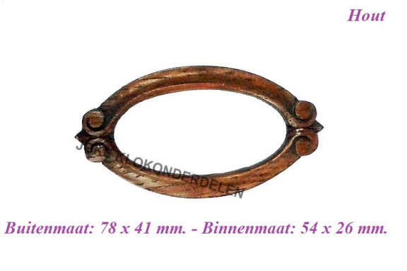 === Klokkast glas ornament pendule = gebruikt === 39633 - nr. 1