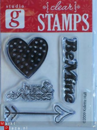 OP=OP studio G clear stempel hugs & kisses