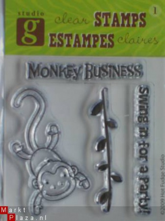 OP=OP studio G clear stempel monkey