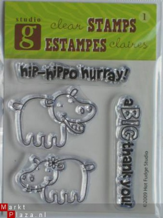 OP=OP studio G clear stempel hip hippo hurray