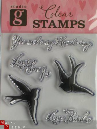 OP=OP studio G clear stempel love birds