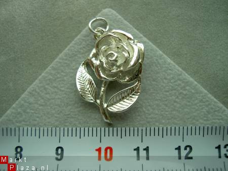 Zilveren Bloem/roos, groot