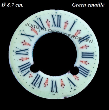 Wijzerplaat = Franse pend= Green emaillé =38482