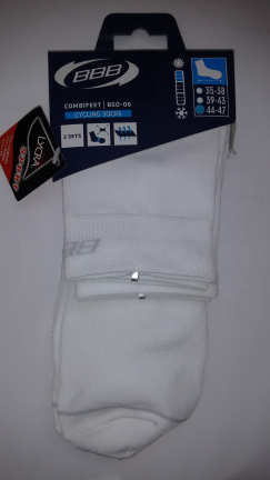 BBB Fietssokken (2 paar) Wit Combifeet BSO-06 Maat 44/47