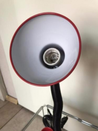 Vintage buro lamp rood met pennenbakje (seventies) flexibele buigbare hals. - Afbeelding 8
