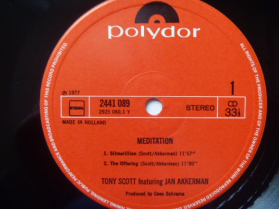 Tony Scott - Featuring Jan Akkerman – Meditation - jazzLP 1977 - Afbeelding 3