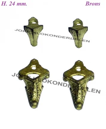 === 4 Klokstel pootjes = Brons = oud === 39643