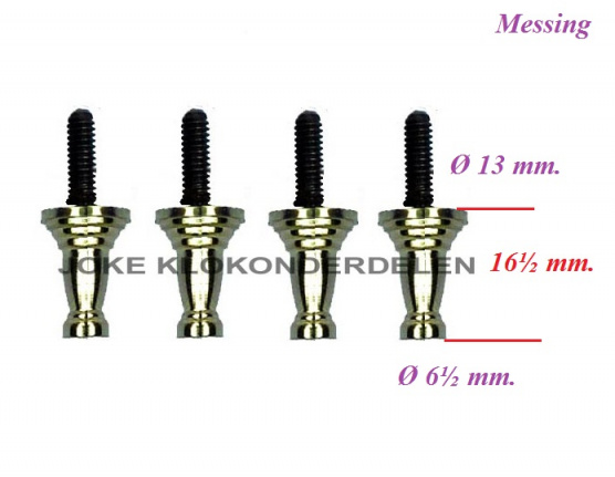 === 4 Klokstel pootjes = gebruikt === 37081