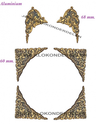 === 4 Klok hoeken + 2 ornamenten 39912
