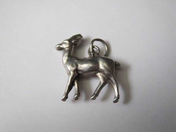 Zilveren bedel hert / antilope 2.1x2.2 cm - Afbeelding 3