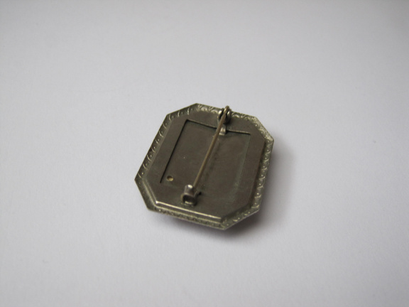 Broche antiek zilverkleurig besjes takjes op parelmoer achter glas venster 3.5x2.6 cm. - Afbeelding 8