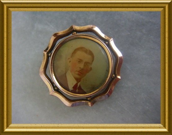 Oude doublé foto broche : man met lorgnet / halve bril - Afbeelding 5