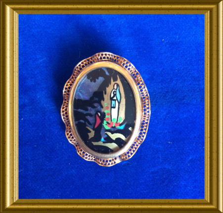 Oude broche : Lourdes, vlindervleugels, butterfly wings brooch - nr. 1